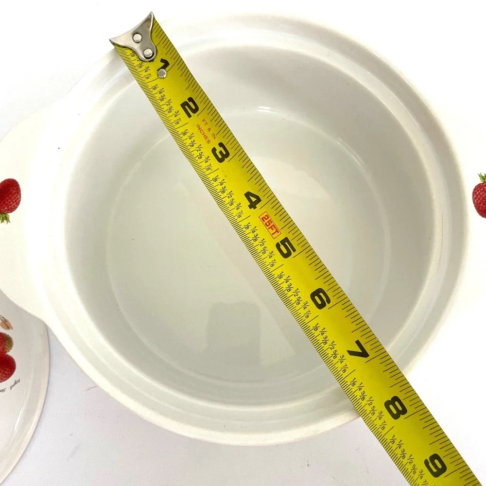Vtg‎ 90s Kent Pottery New Fruit Strawberry Ceramic Lidded Casserole Dish